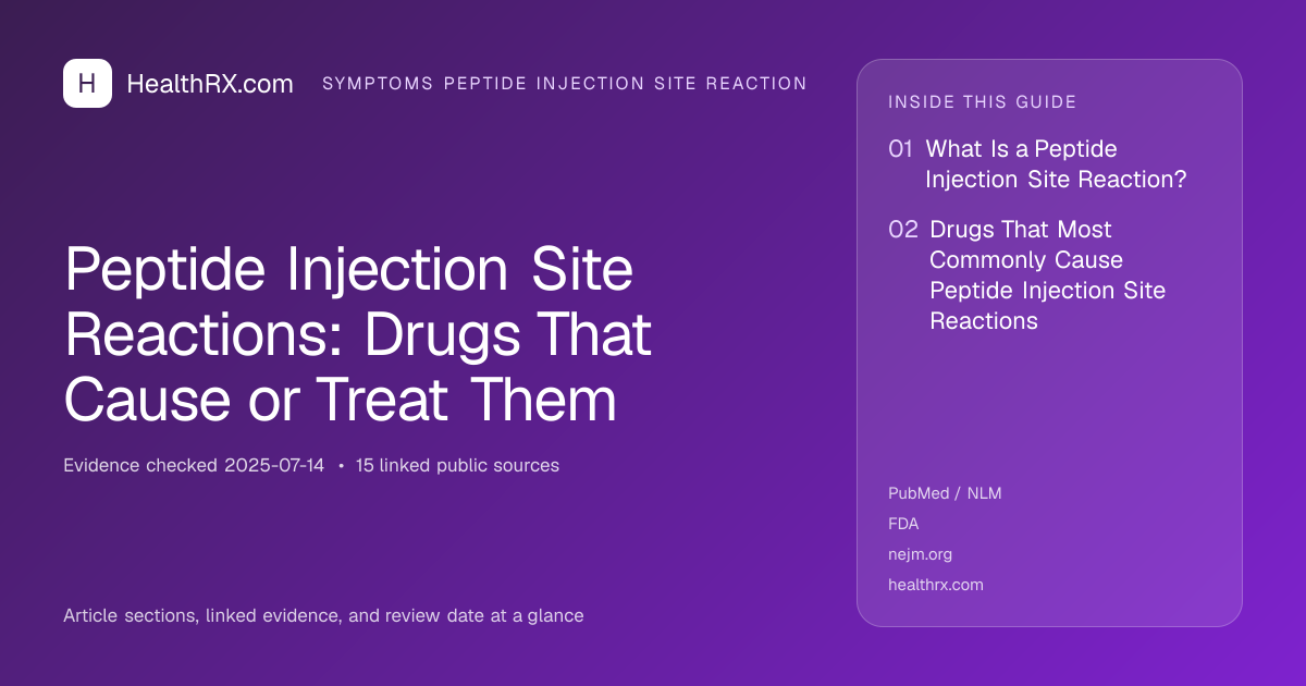 Evidence overview for Peptide Injection Site Reactions: Drugs That Cause or Treat Them