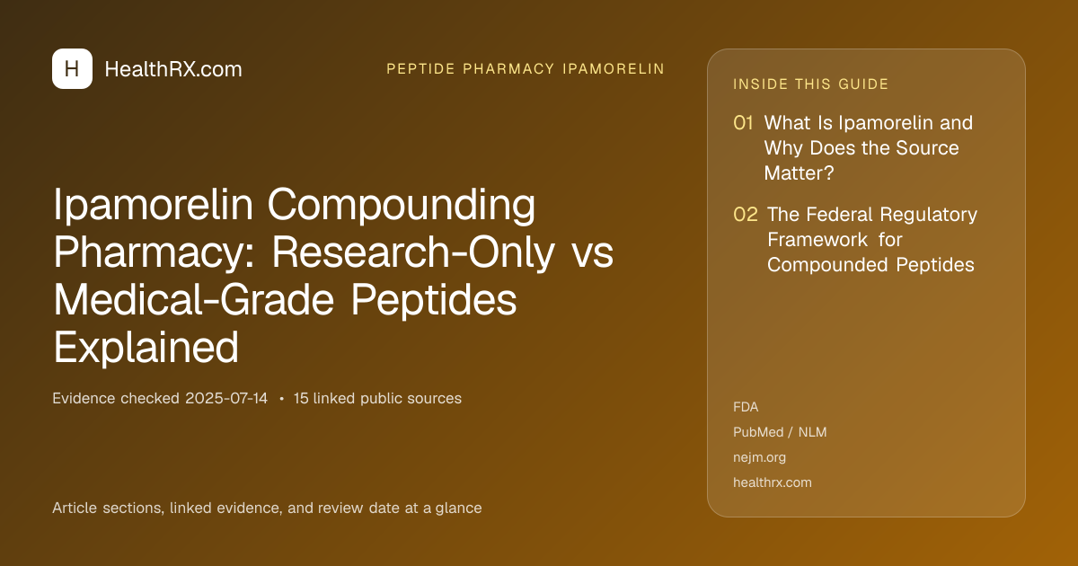 Evidence overview for Ipamorelin Compounding Pharmacy: Research-Only vs Medical-Grade Peptides Explained