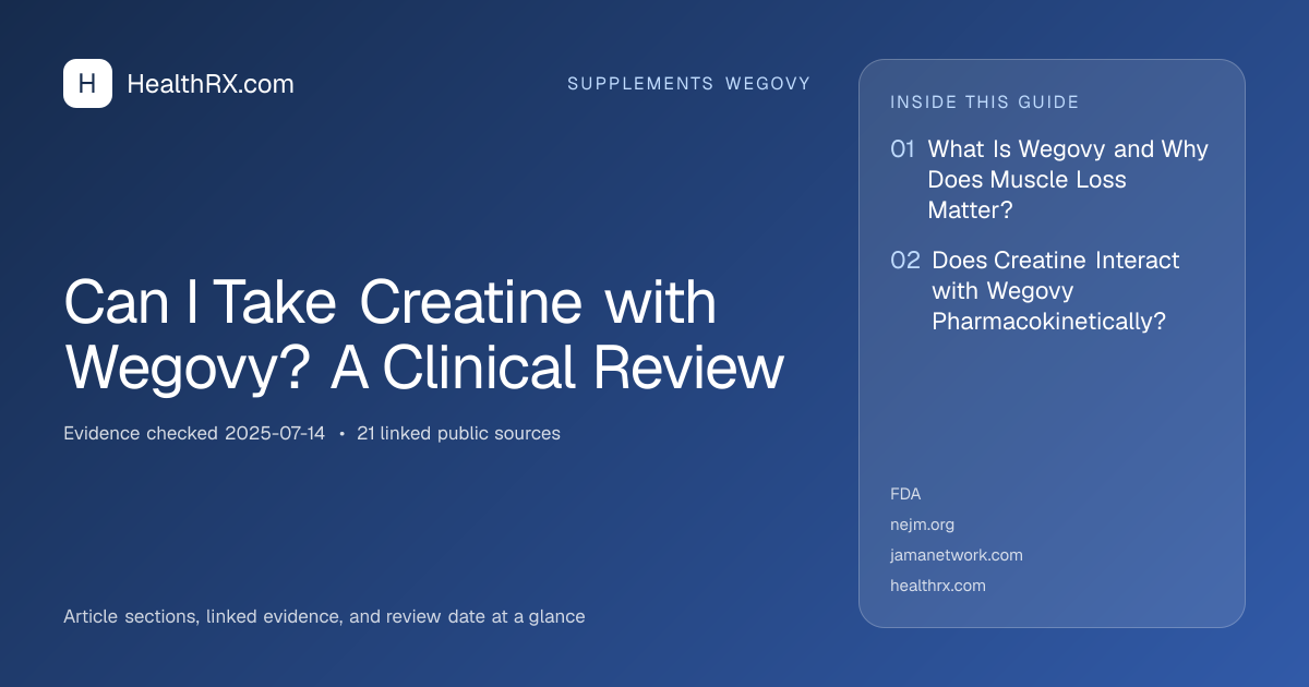 Evidence overview for Can I Take Creatine with Wegovy? A Clinical Review
