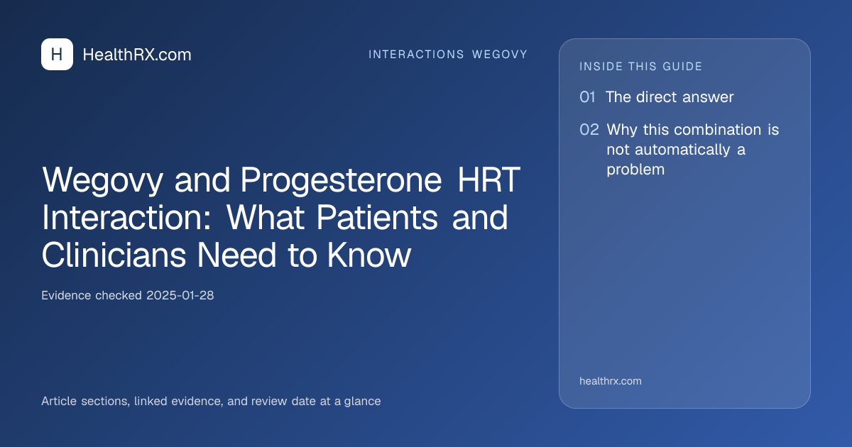 Evidence overview for Wegovy and Progesterone HRT Interaction: What Patients and Clinicians Need to Know