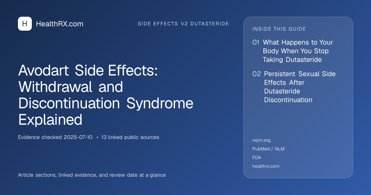 Evidence overview for Avodart Side Effects: Withdrawal and Discontinuation Syndrome Explained