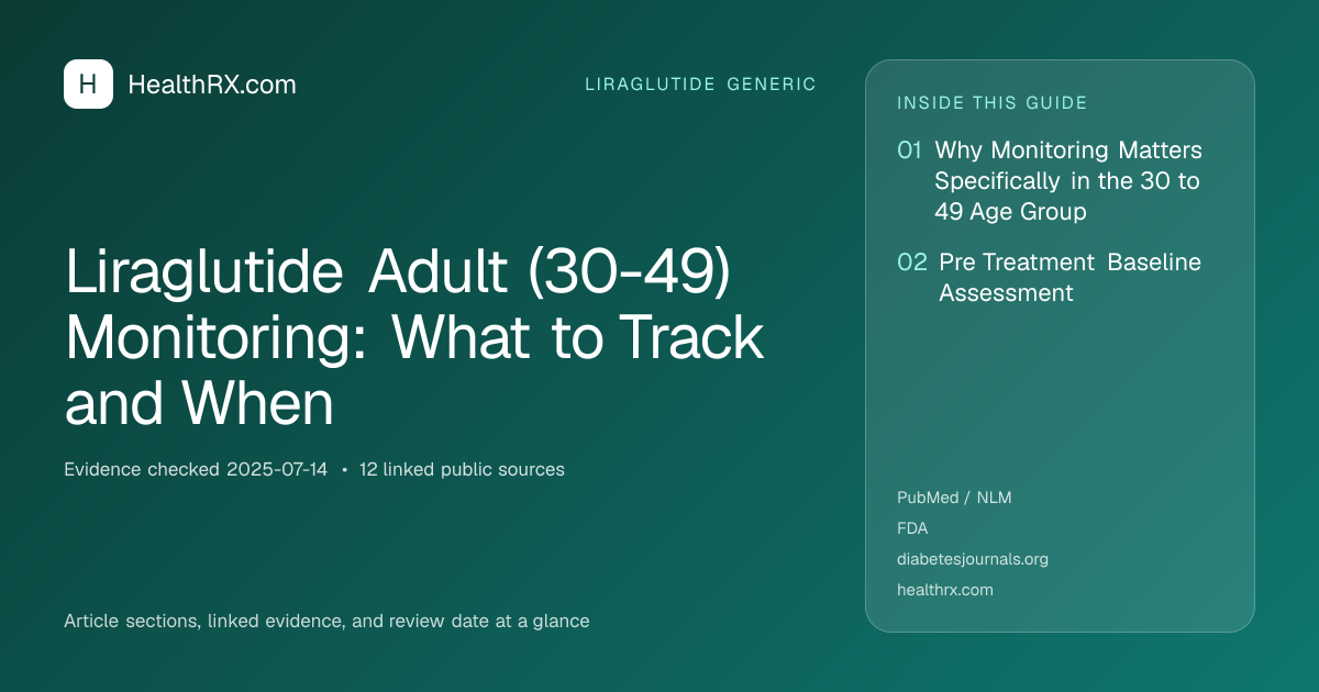 Evidence overview for Liraglutide Adult (30-49) Monitoring: What to Track and When