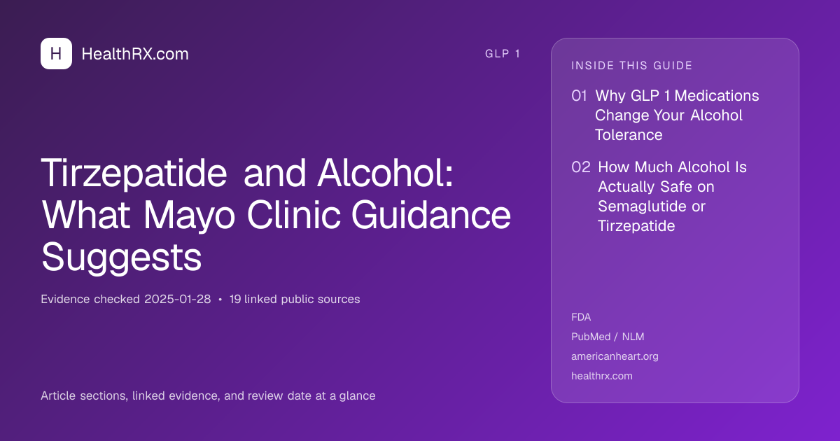 Evidence overview for Tirzepatide and Alcohol: What Mayo Clinic Guidance Suggests