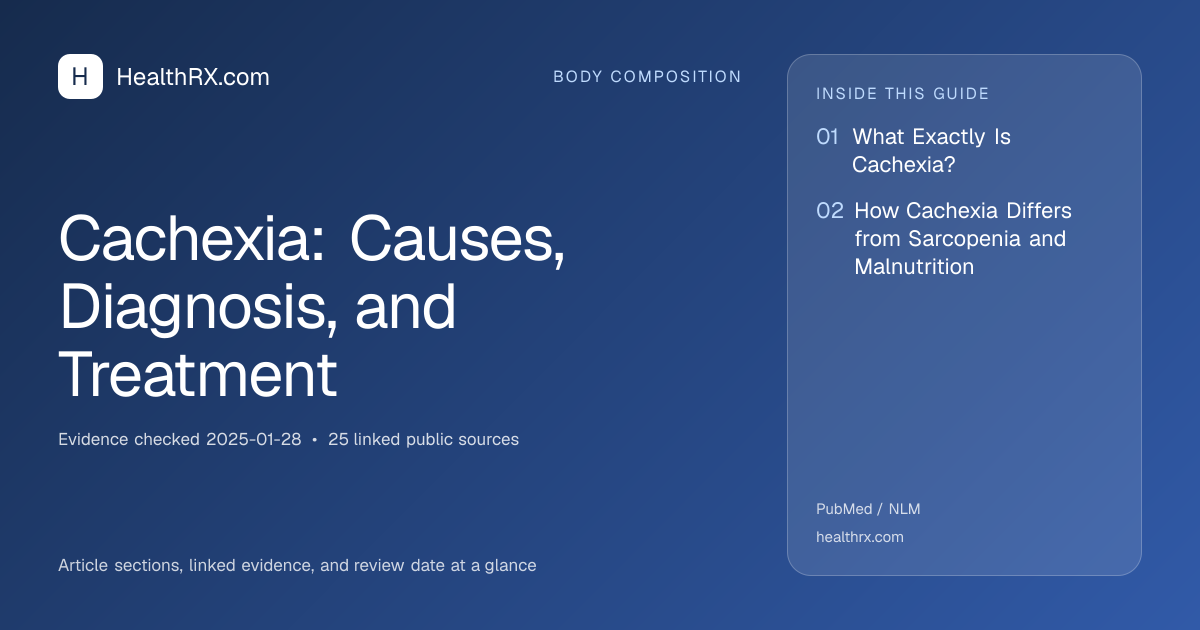 Evidence overview for body composition: Cachexia: Causes, Diagnosis, and Treatment