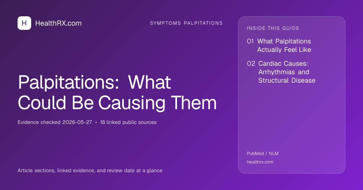 Evidence overview for symptoms palpitations: Palpitations: What Could Be Causing Them