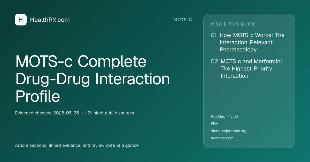 Evidence overview for MOTS-c Complete Drug-Drug Interaction Profile
