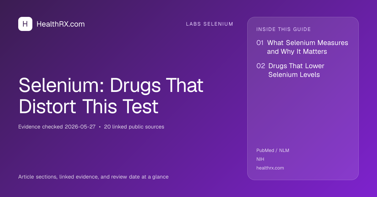Evidence overview for Selenium: Drugs That Distort This Test