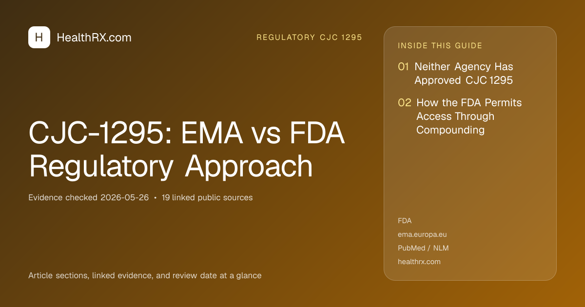 Evidence overview for CJC-1295: EMA vs FDA Regulatory Approach