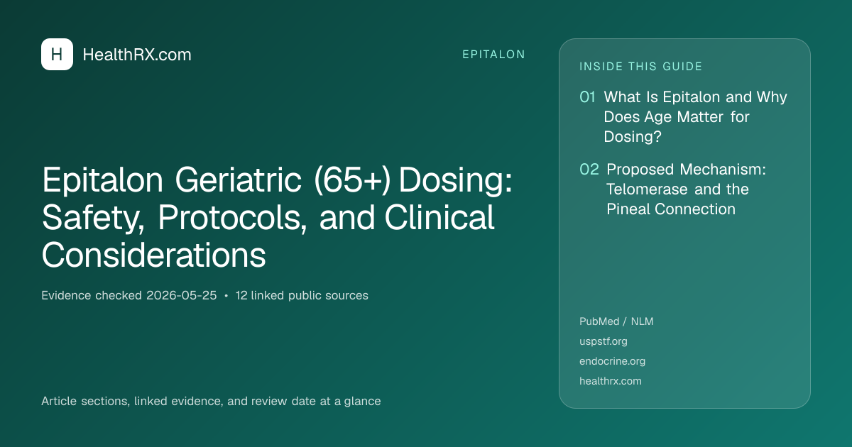 Evidence overview for Epitalon Geriatric (65+) Dosing: Safety, Protocols, and Clinical Considerations