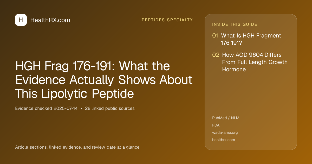 Evidence overview for HGH Frag 176-191: What the Evidence Actually Shows About This Lipolytic Peptide