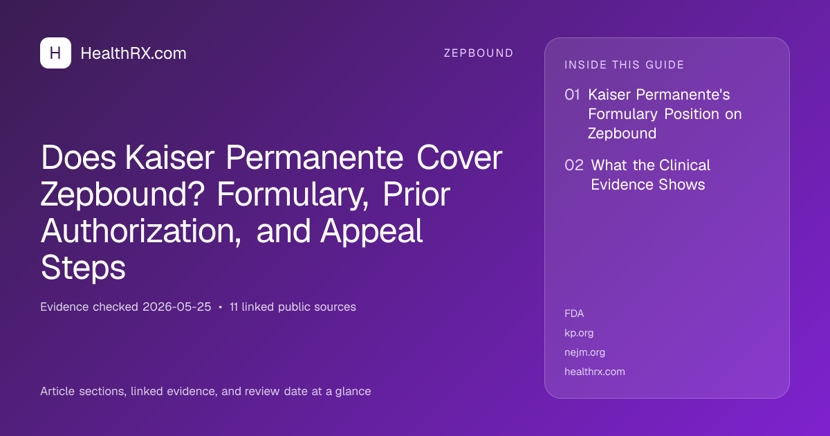 Evidence overview for Does Kaiser Permanente Cover Zepbound? Formulary, Prior Authorization, and Appeal Steps