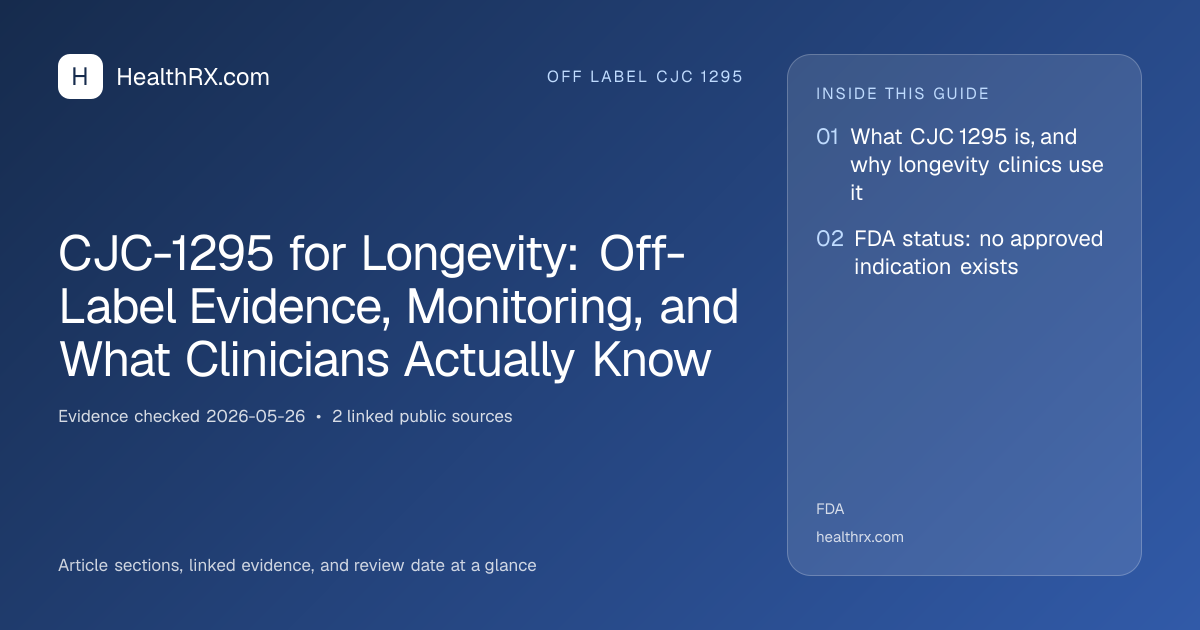 Evidence overview for CJC-1295 for Longevity: Off-Label Evidence, Monitoring, and What Clinicians Actually Know