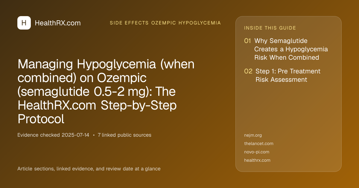 Evidence overview for Managing Hypoglycemia (when combined) on Ozempic (semaglutide 0.5-2 mg): The HealthRX.com Step-by-Step Protocol