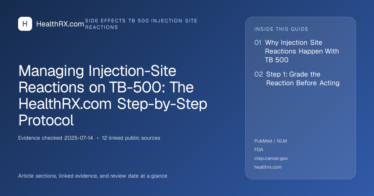 Evidence overview for Managing Injection-Site Reactions on TB-500: The HealthRX.com Step-by-Step Protocol