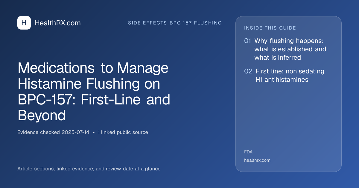 Evidence overview for Medications to Manage Histamine Flushing on BPC-157: First-Line and Beyond