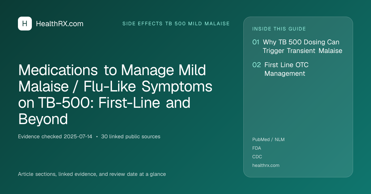 Evidence overview for Medications to Manage Mild Malaise / Flu-Like Symptoms on TB-500: First-Line and Beyond