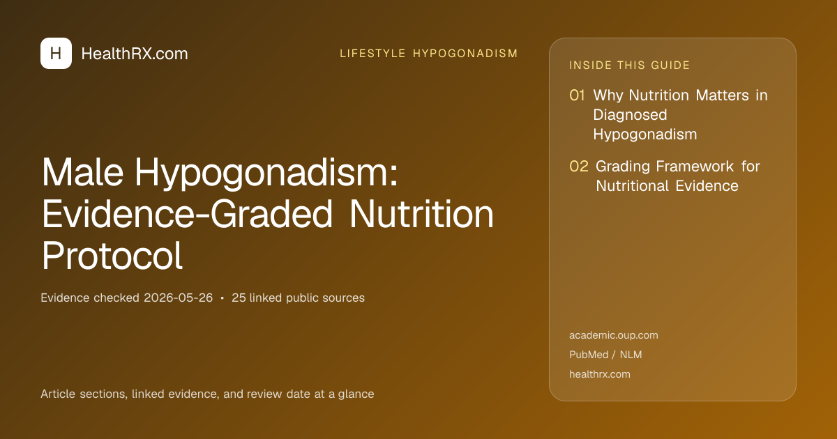 Evidence overview for Male Hypogonadism: Evidence-Graded Nutrition Protocol
