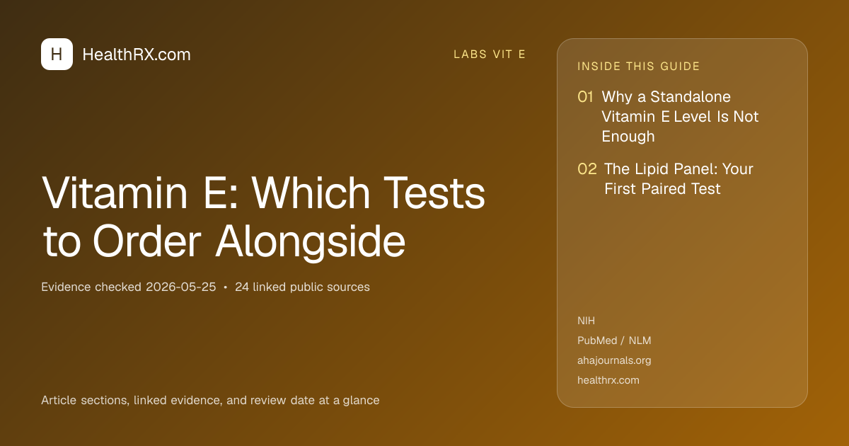 Evidence overview for Vitamin E: Which Tests to Order Alongside