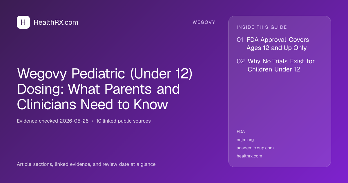 Evidence overview for Wegovy Pediatric (Under 12) Dosing: What Parents and Clinicians Need to Know