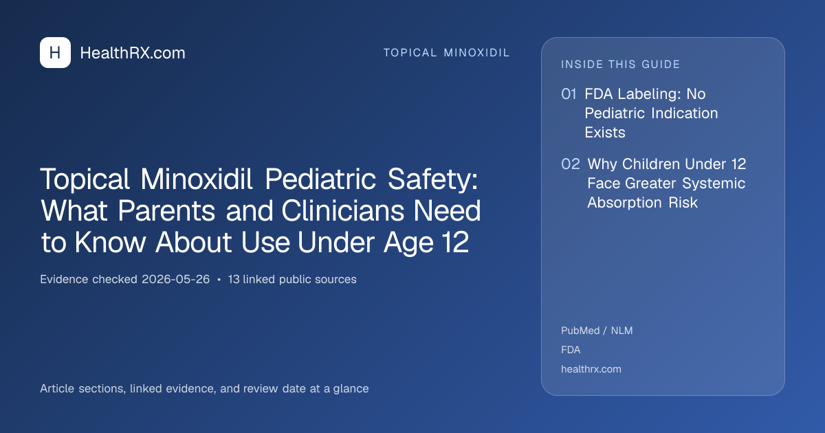 Evidence overview for Topical Minoxidil Pediatric Safety: What Parents and Clinicians Need to Know About Use Under Age 12