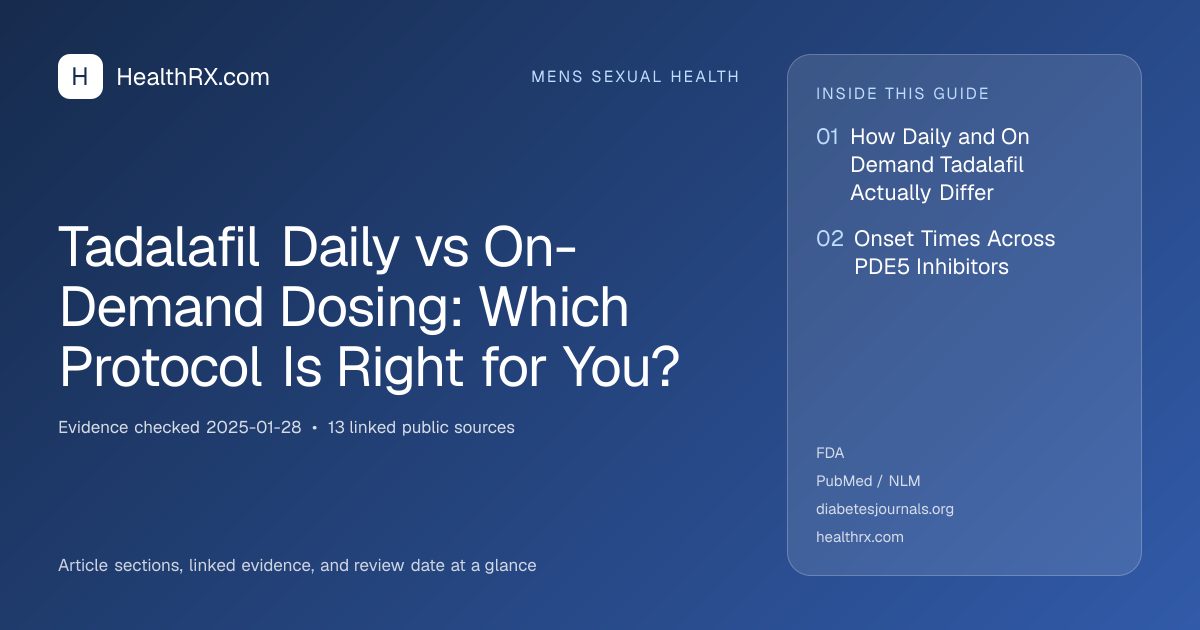 Evidence overview for mens sexual health: Tadalafil Daily vs On-Demand Dosing: Which Protocol Is Right for You?