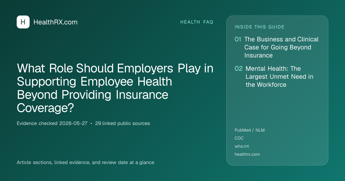 Evidence overview for What Role Should Employers Play in Supporting Employee Health Beyond Providing Insurance Coverage?