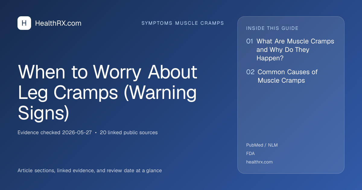 Evidence overview for symptoms muscle cramps: When to Worry About Leg Cramps (Warning Signs)