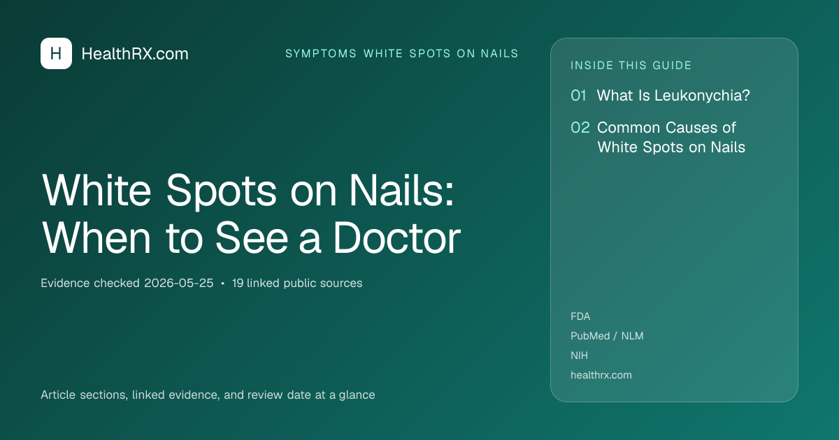 Evidence overview for symptoms white spots on nails: White Spots on Nails: When to See a Doctor