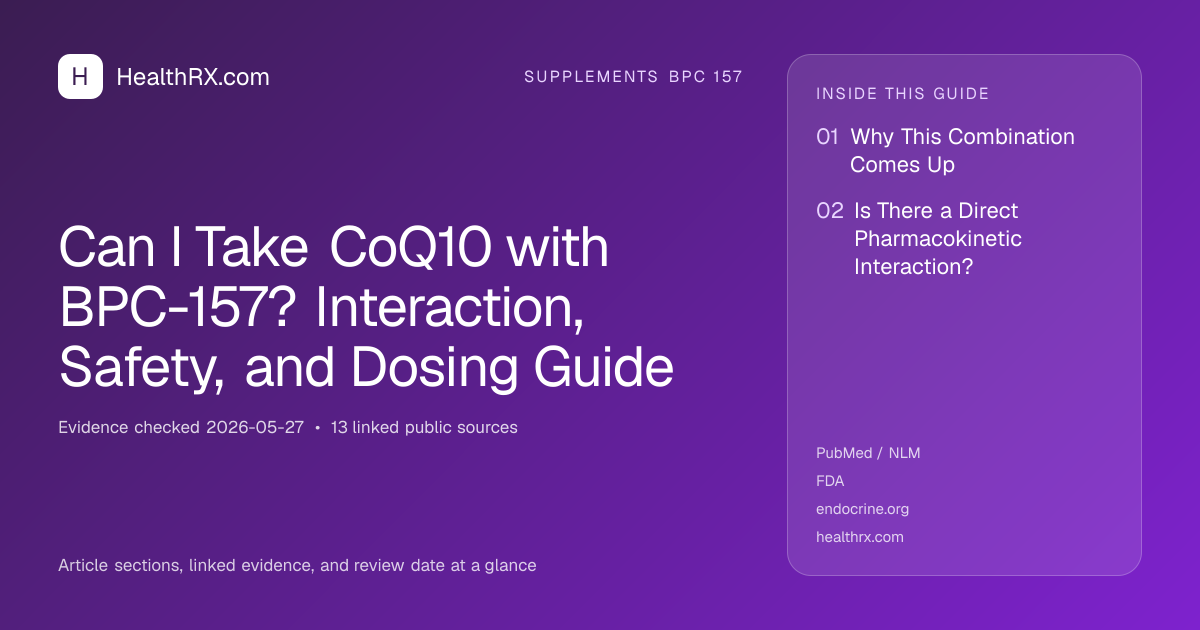 Evidence overview for Can I Take CoQ10 with BPC-157? Interaction, Safety, and Dosing Guide