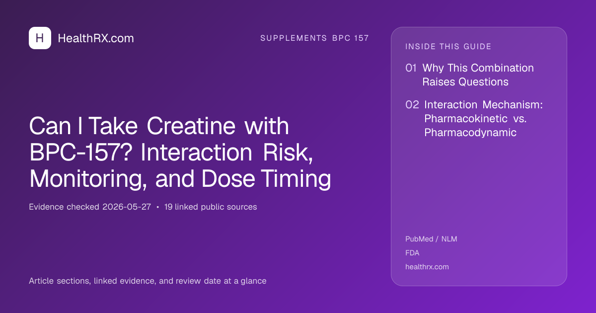 Evidence overview for Can I Take Creatine with BPC-157? Interaction Risk, Monitoring, and Dose Timing