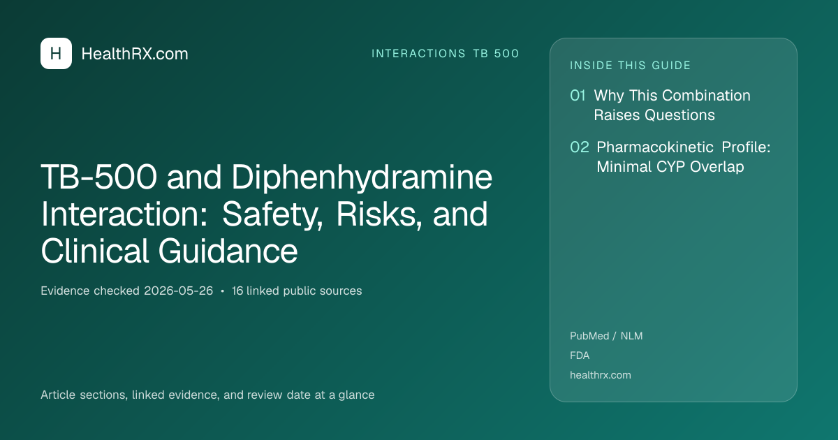 Evidence overview for TB-500 and Diphenhydramine Interaction: Safety, Risks, and Clinical Guidance