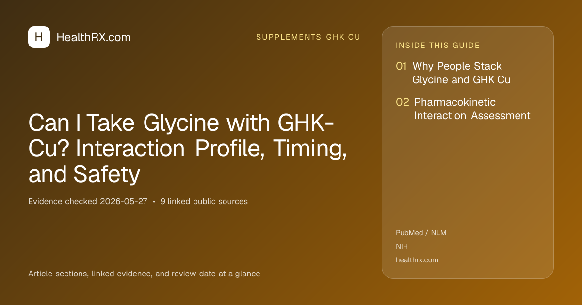 Evidence overview for Can I Take Glycine with GHK-Cu? Interaction Profile, Timing, and Safety