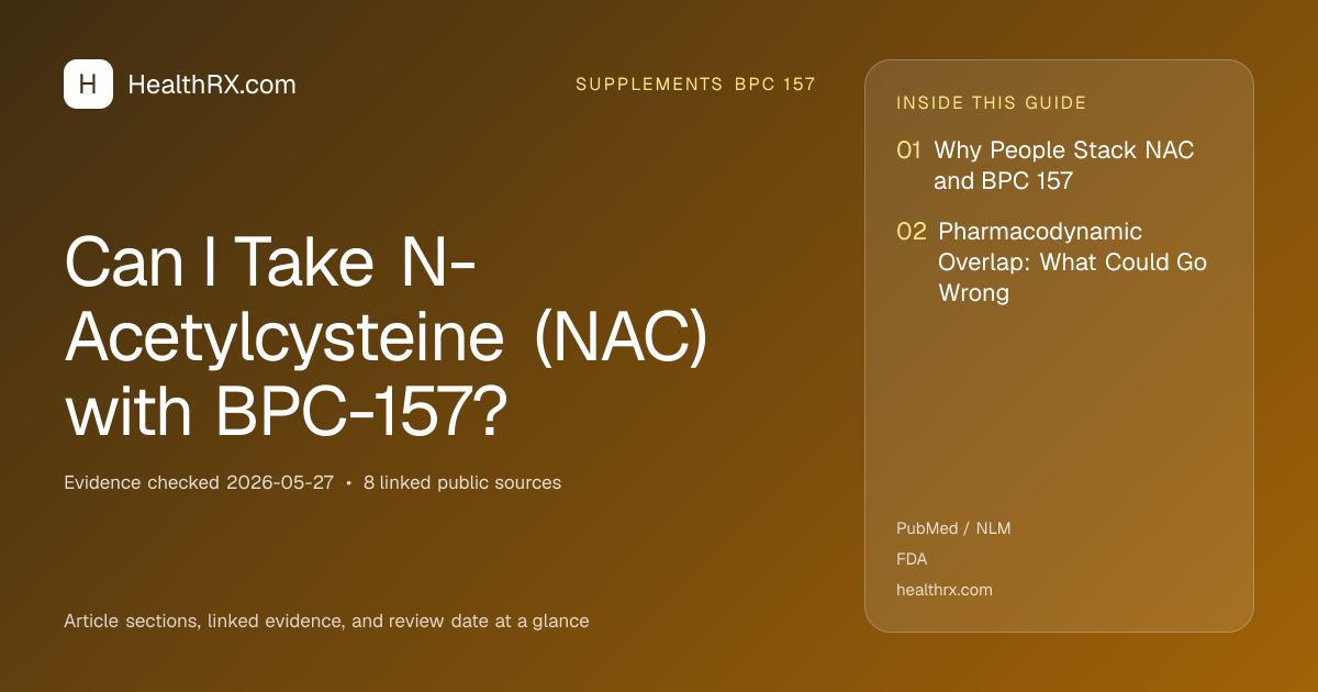 Evidence overview for Can I Take N-Acetylcysteine (NAC) with BPC-157?