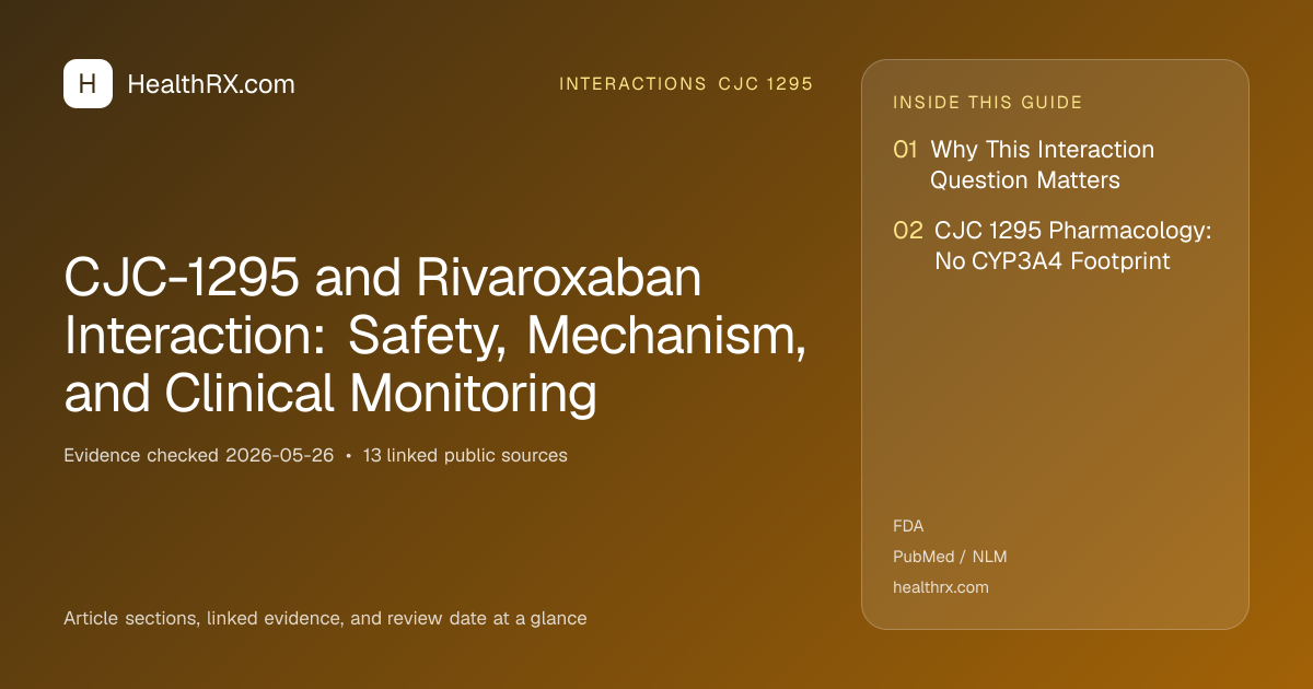 Evidence overview for CJC-1295 and Rivaroxaban Interaction: Safety, Mechanism, and Clinical Monitoring