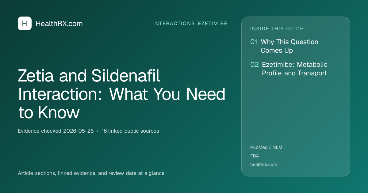 Evidence overview for interactions ezetimibe: Zetia and Sildenafil Interaction: What You Need to Know