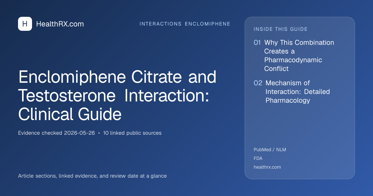 Evidence overview for Enclomiphene Citrate and Testosterone Interaction: Clinical Guide