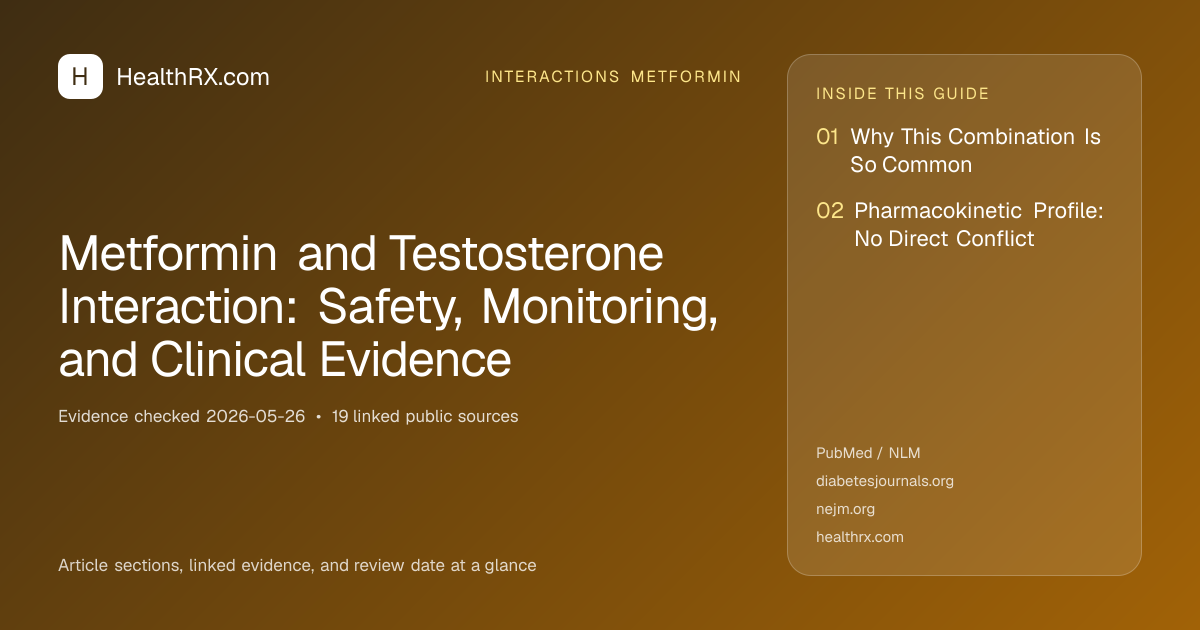 Evidence overview for Metformin and Testosterone Interaction: Safety, Monitoring, and Clinical Evidence