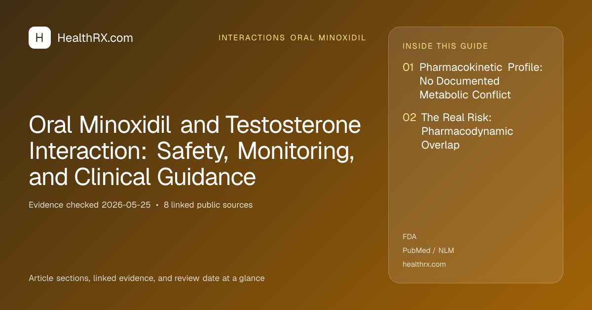 Evidence overview for Oral Minoxidil and Testosterone Interaction: Safety, Monitoring, and Clinical Guidance