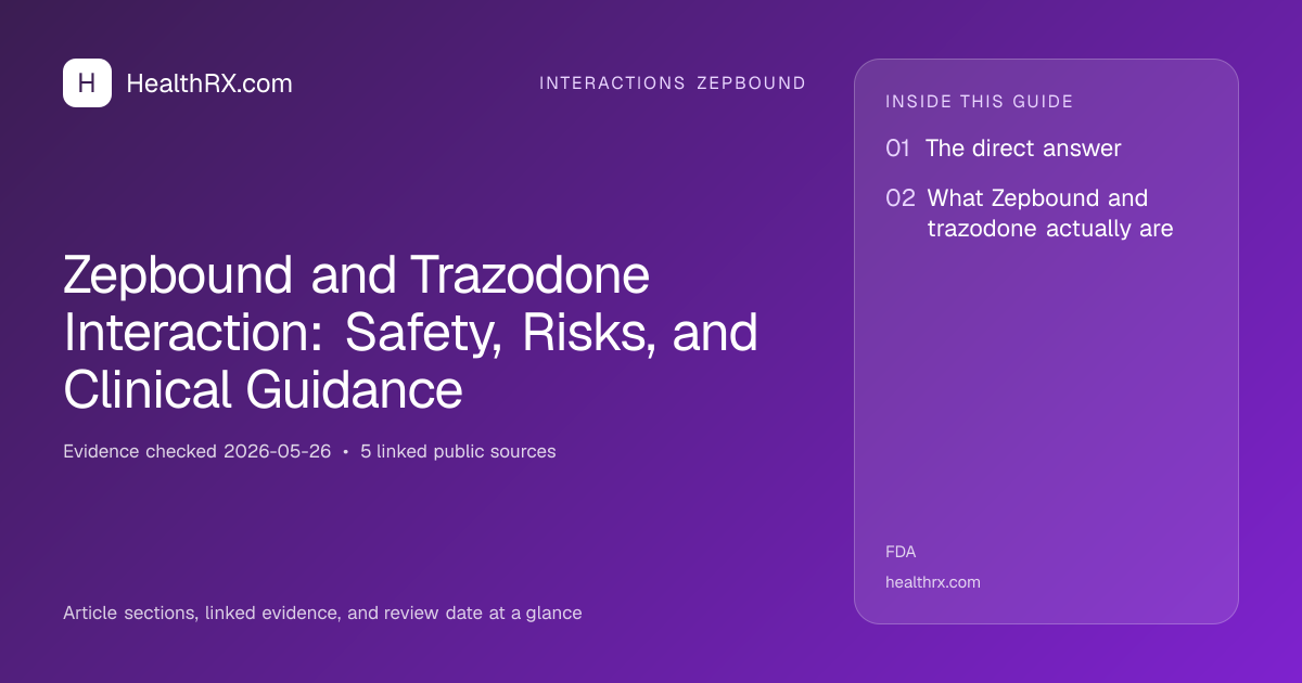 Evidence overview for Zepbound and Trazodone Interaction: Safety, Risks, and Clinical Guidance