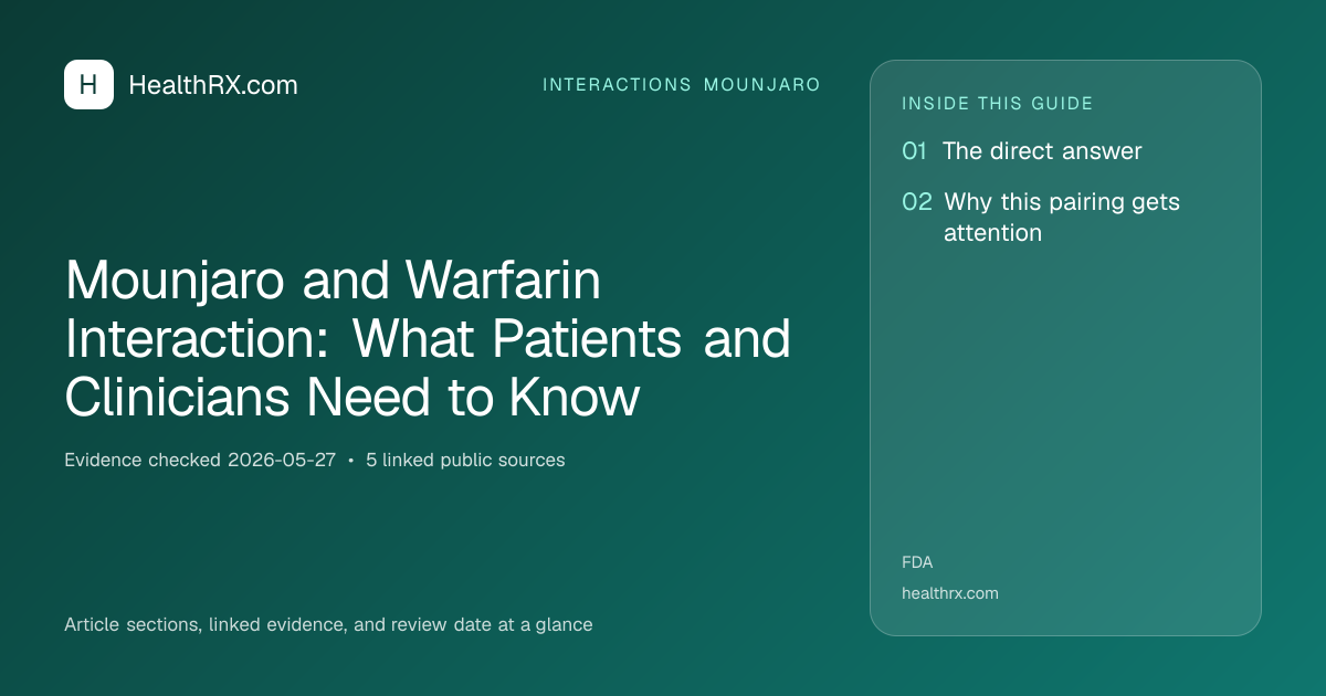 Evidence overview for Mounjaro and Warfarin Interaction: What Patients and Clinicians Need to Know