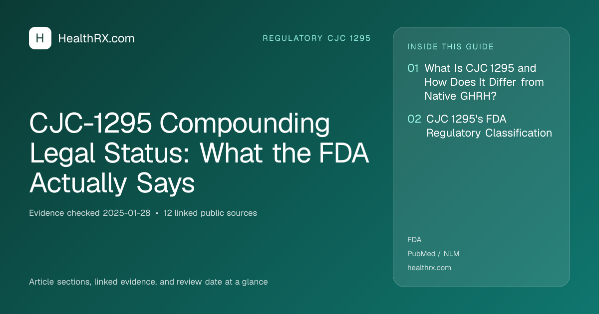 Evidence overview for CJC-1295 Compounding Legal Status: What the FDA Actually Says