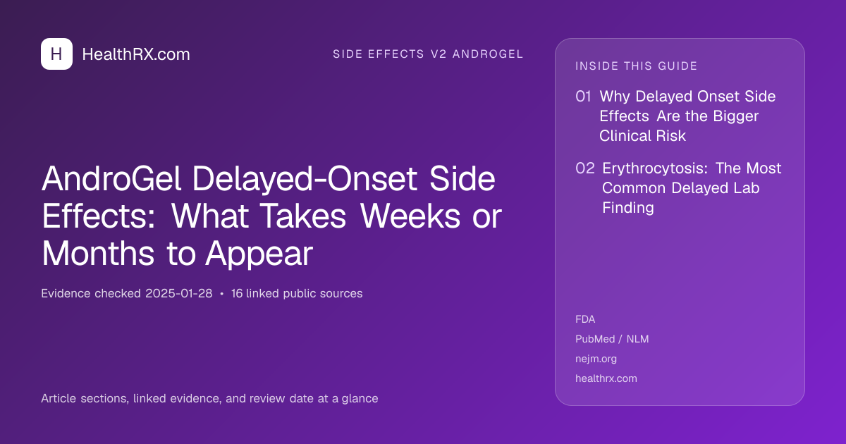 Evidence overview for AndroGel Delayed-Onset Side Effects: What Takes Weeks or Months to Appear