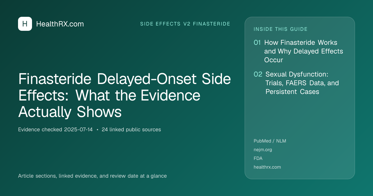 Evidence overview for Finasteride Delayed-Onset Side Effects: What the Evidence Actually Shows