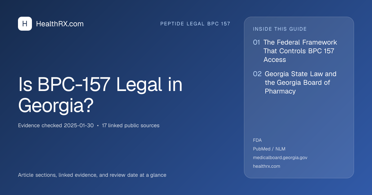 Evidence overview for Is BPC-157 Legal in Georgia?