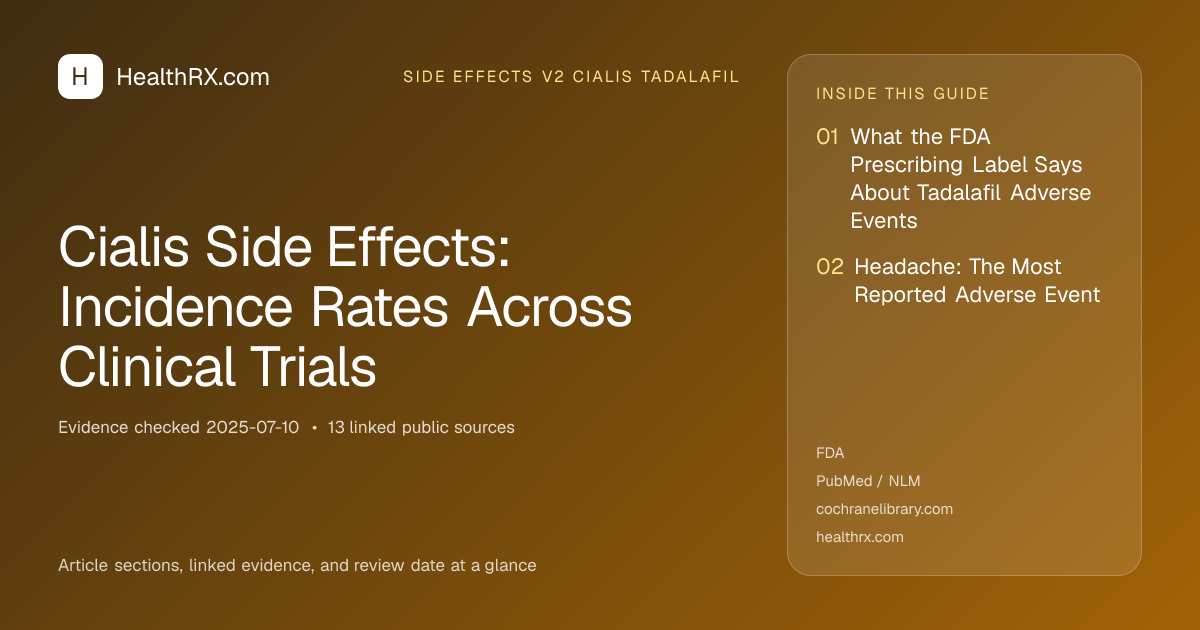 Evidence overview for Cialis Side Effects: Incidence Rates Across Clinical Trials