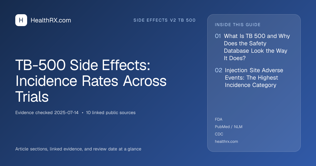 Evidence overview for TB-500 Side Effects: Incidence Rates Across Trials