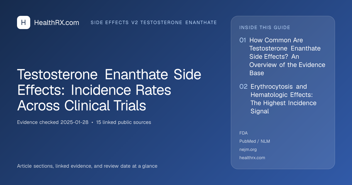 Evidence overview for Testosterone Enanthate Side Effects: Incidence Rates Across Clinical Trials