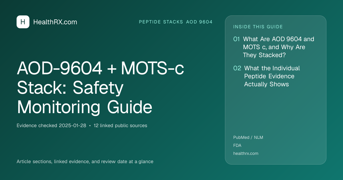 Evidence overview for AOD-9604 + MOTS-c Stack: Safety Monitoring Guide