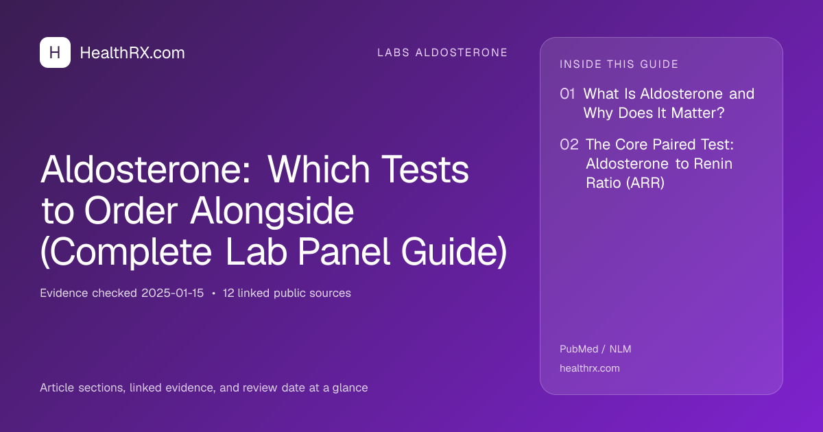 Evidence overview for Aldosterone: Which Tests to Order Alongside (Complete Lab Panel Guide)