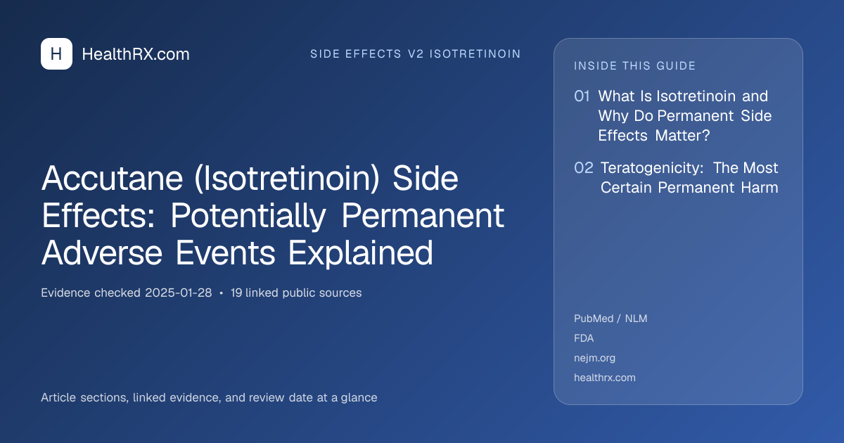 Evidence overview for Accutane (Isotretinoin) Side Effects: Potentially Permanent Adverse Events Explained